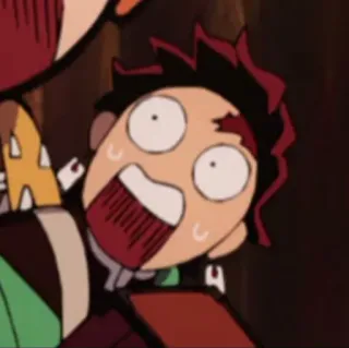🌊 Tanjiro Kamado Demon Slayer anime, demon slayer, tanjiro, grappig, reactie, geschrokken, bang telegram sticker
