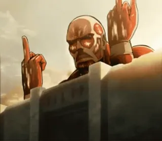 🖕 Colossal Titan Attack on Titan Anime, Stinkefinger, Beleidigend, Titan, Kolossaler Titan, Attack on Titan telegram sticker