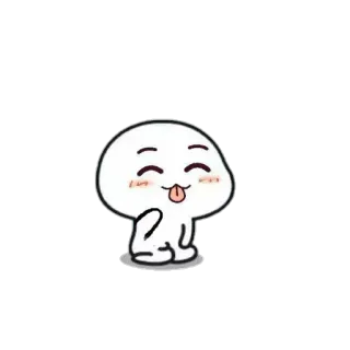 🍥 милый, персонаж, язык, белый, минималистичный, смешной whatsapp sticker
