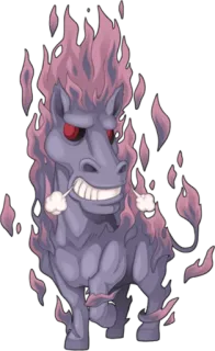 🐎 horse, fire, monster, purple, fantasy, cartoon telegram sticker