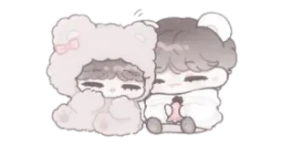 ▫️ kawaii, lindo, oso, dibujos animados, pegatina whatsapp sticker