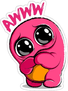 ☺️ AWWW 귀여운, 만화, 분홍색, 슬픈, 카와이, 표정, 스티커 telegram sticker