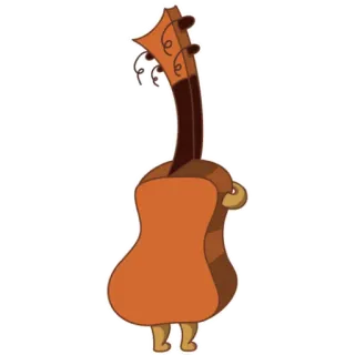 😒 cartoon, gitaar, muziekinstrument, personage telegram sticker