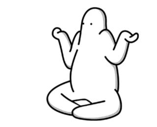 🌫 медитация, йога, поза, белый, простой, мультфильм whatsapp sticker