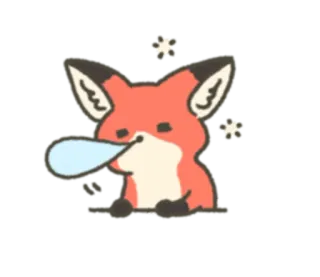 😪 狐狸, 动物, 卡通, 可爱 telegram sticker