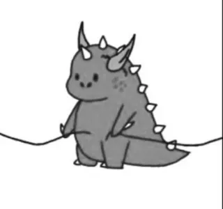 🤍 dinosaur, triceratops, cartoon, animal, cute, sticker telegram sticker