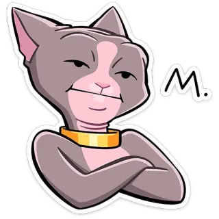 😐 M. แมว, สัตว์เลี้ยง, สัตว์, สติกเกอร์, การ์ตูน, อารมณ์ telegram sticker