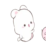 😑 귀여운, 동물, 모찌, 토끼, 복숭아, 달콤한 telegram sticker