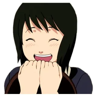 😄 anime girl, happy, smiling, cartoon, character, cute telegram sticker