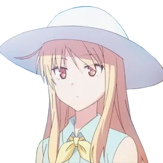 👒 Anime, Dziewczyna, Kapelusz, Kreskówka, Postać telegram sticker