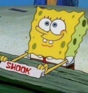 🧼 Spongebob Spongebob Squarepants SHOOK Spongebob, geschockt, Cartoon, Nickelodeon, Meme, lustig whatsapp sticker