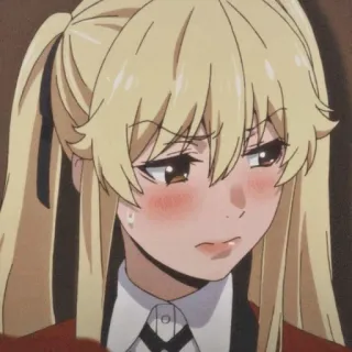 🍋 Mary Saotome Kakegurui anime, pelo rubio, chica, linda, Kakegurui, Mary Saotome whatsapp sticker