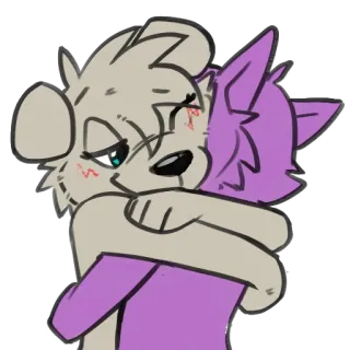 💕 Chuck E. Cheese furry, hug, affection, friends, anthro, cute, embrace whatsapp sticker