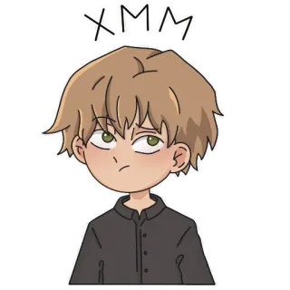 🤔 XMM 卡通, 动漫, 男孩, 贴纸 telegram sticker