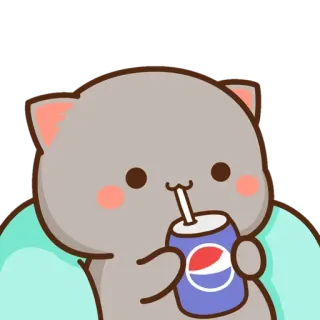 🧃 Katze, trinken, limo, getränk, süß, cartoon telegram sticker