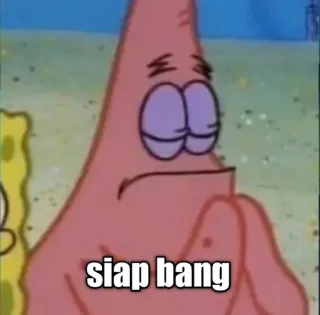 🙏 Patrick Star SpongeBob SquarePants siap bang patrick star, spongebob squarepants, siap bang, cartoon, meme telegram sticker