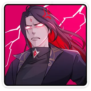 😠 アニメ, 怒り, 魔法, アニメキャラ, イライラ, 男, 真剣 whatsapp sticker