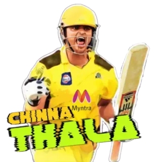 🎲 CHINNA THALA Cricket, Sport, India, Chennai Super Kings, Giocatore di cricket telegram sticker