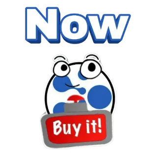 😇 Now Buy it! comprare, acquisto, ora, cartone animato, carino, pulsante, saldo whatsapp sticker