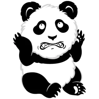 😁 Panda, Zwierzę, Kreskówka, Słodki, Strach, Przestraszony telegram sticker