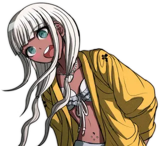 🙂 Angie Yonaga Danganronpa Anime, Postać, Danganronpa, Angie Yonaga, Strój kąpielowy, Białe włosy, Fanart whatsapp sticker