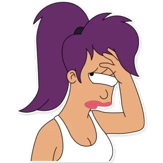 😷 Turanga Leela Futurama leela, futurama, cartoni animati, stressato, esausto telegram sticker