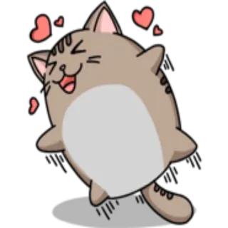 🥰 gatto, felice, cuori, carino, animale, adesivo whatsapp sticker