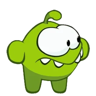 😱 Om Nom Cut the Rope Om Nom, Cut the Rope, monstro verde, desenho animado, fofo, personagem de jogo whatsapp sticker