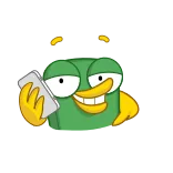 green bird telegram stickers