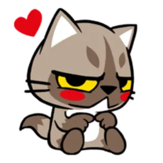☺️ cat, cartoon, cute, animal, heart telegram sticker