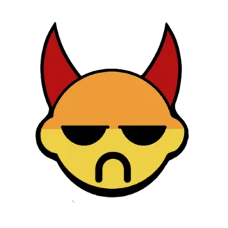 ☹️ diabo, emoji, bravo, chifres vermelhos, mau humor, desenho animado telegram sticker