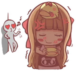 😑 만화, 애니메이션, 카와이, 귀여운, 사랑, 화난 telegram sticker