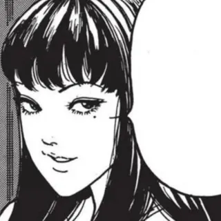 😏 Manga, Anime, Junji Ito, Ilustracja, Portret, Kobieta telegram sticker