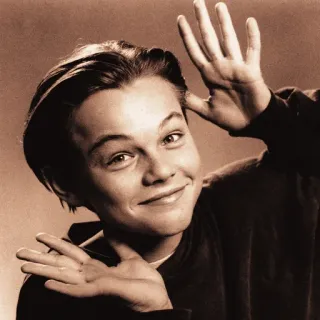 🌻 Leonardo DiCaprio actor, young, portrait, celebrity telegram sticker