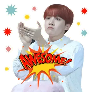 👏 AWESOME! круто, kpop, человек, аплодисменты, поздравляю, молодец whatsapp sticker