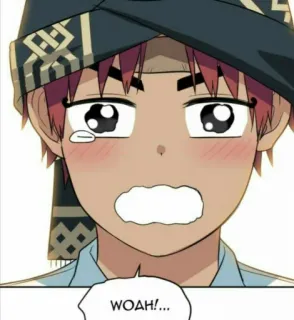 ♻️ WOAH!... shock, sorpresa, dibujos animados, exclamación, expresión whatsapp sticker