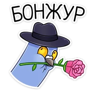 🌷 БОНЖУР pigeon, hat, flower, rose, bonjour telegram sticker