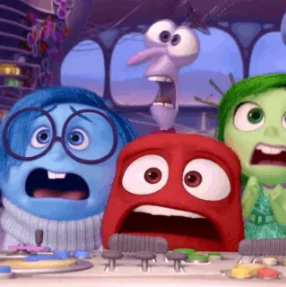 🤖 Inside Out Cartone animato, Emozione, Paura, Gioia, Rabbia, Tristezza, Disgusto, Ansia telegram sticker