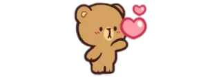 🍼 urso, corações, fofo, desenho animado, amor, kawaii telegram sticker