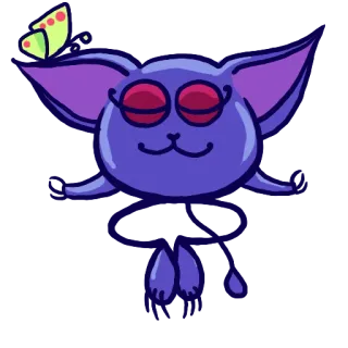 😌 gato, monstro, borboleta, fofo, desenho animado telegram sticker