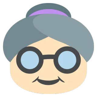 👵 Großmutter, alte Frau, ältere Dame, Gesicht, Cartoon, Brille, Emoji whatsapp sticker