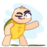 💴 turtle, cartoon, character, animal telegram sticker