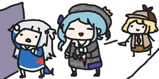 🔪 Gawr Gura, IRyS, Amelia Watson vtuber, anime, cute, hololive, digital art telegram sticker