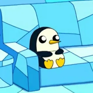 🛋 Gunter Adventure Time penguin, cartoon, animation, cute, ice, Adventure Time, Gunter telegram sticker