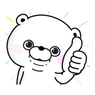 👍 медведь, милый, животное, наклейка, большой палец вверх whatsapp sticker