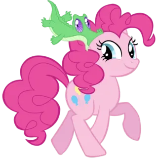 🐊 Pinkie Pie My Little Pony Пинки Пай, Пони, Мультфильм, Животное, Дружба, Зеленый, Милый telegram sticker