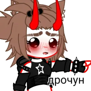 🚬 дрочун anime, cartoon, devil, offensive, gacha telegram sticker