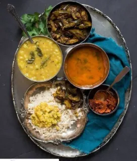 🍲 indian food, thali, rice, curry, meal, dish telegram sticker