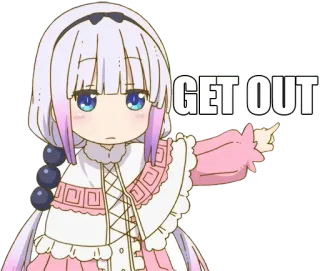 🖕 GET OUT Anime, Cartoon, Raus hier, Anfrage, Forderung telegram sticker