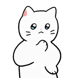 💬 gato, lindo, triste, pegatina, dibujos animados, animal whatsapp sticker